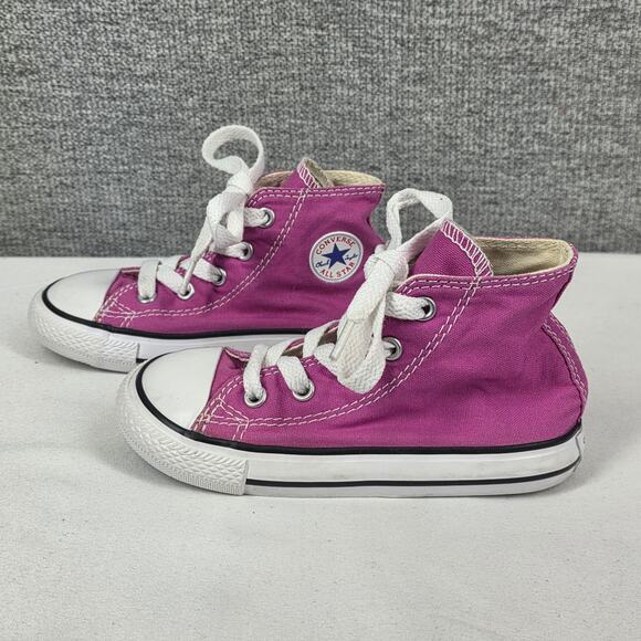 CONVERSE INFANT CHUCK TAYLOR HIGH-TOPS – PINK CANVAS – SIZE US 8 – CLASSIC STYLE - Picture 2 of 8